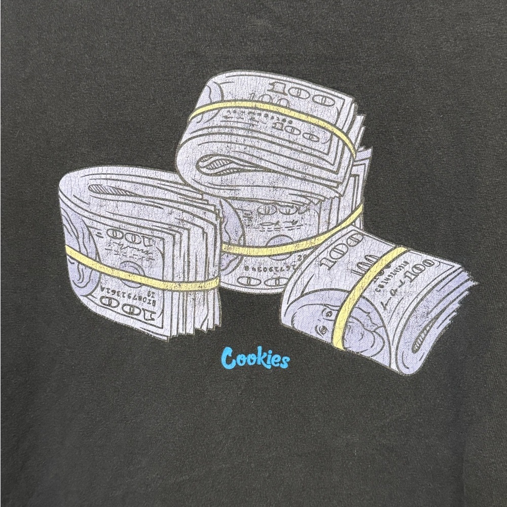 Cookies San Francisco CA Streetwear Cash Rolls Black Graphic T-Shirt Men’s M - Picture 2 of 6